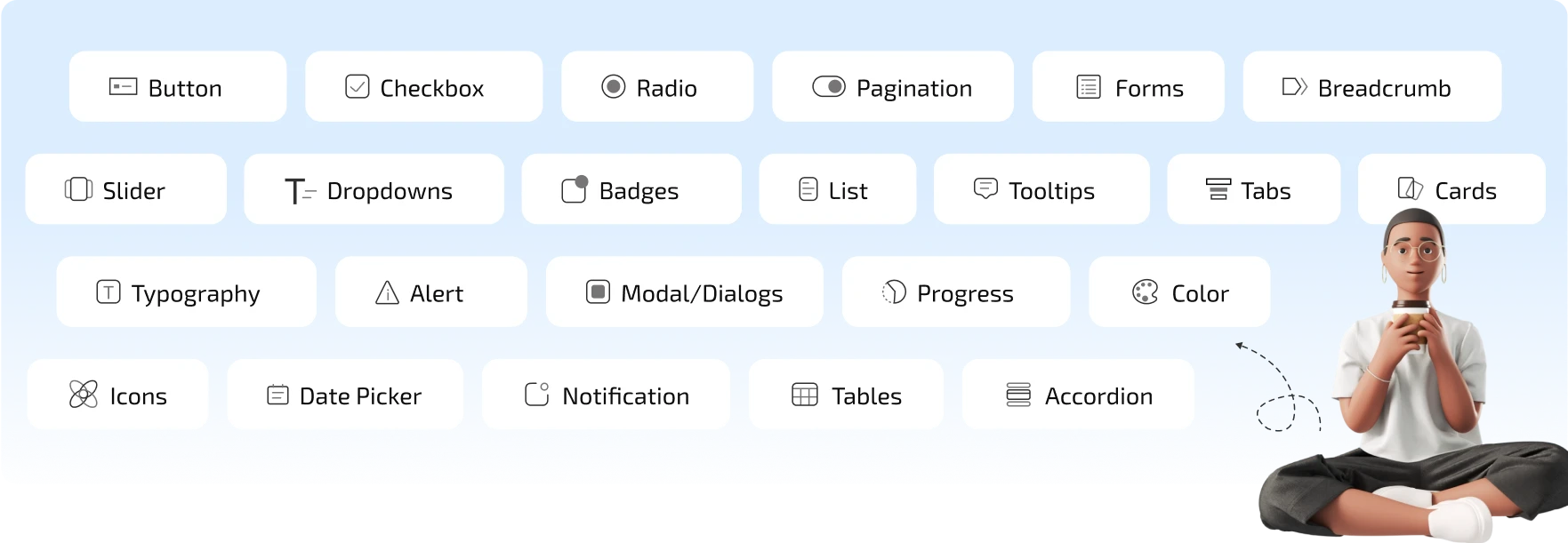 Common ready to use components that include in dashboard